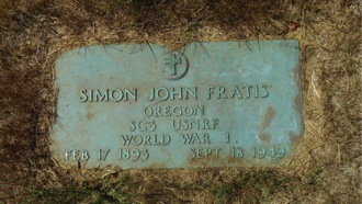 Simon Fratis Cemetery Marker