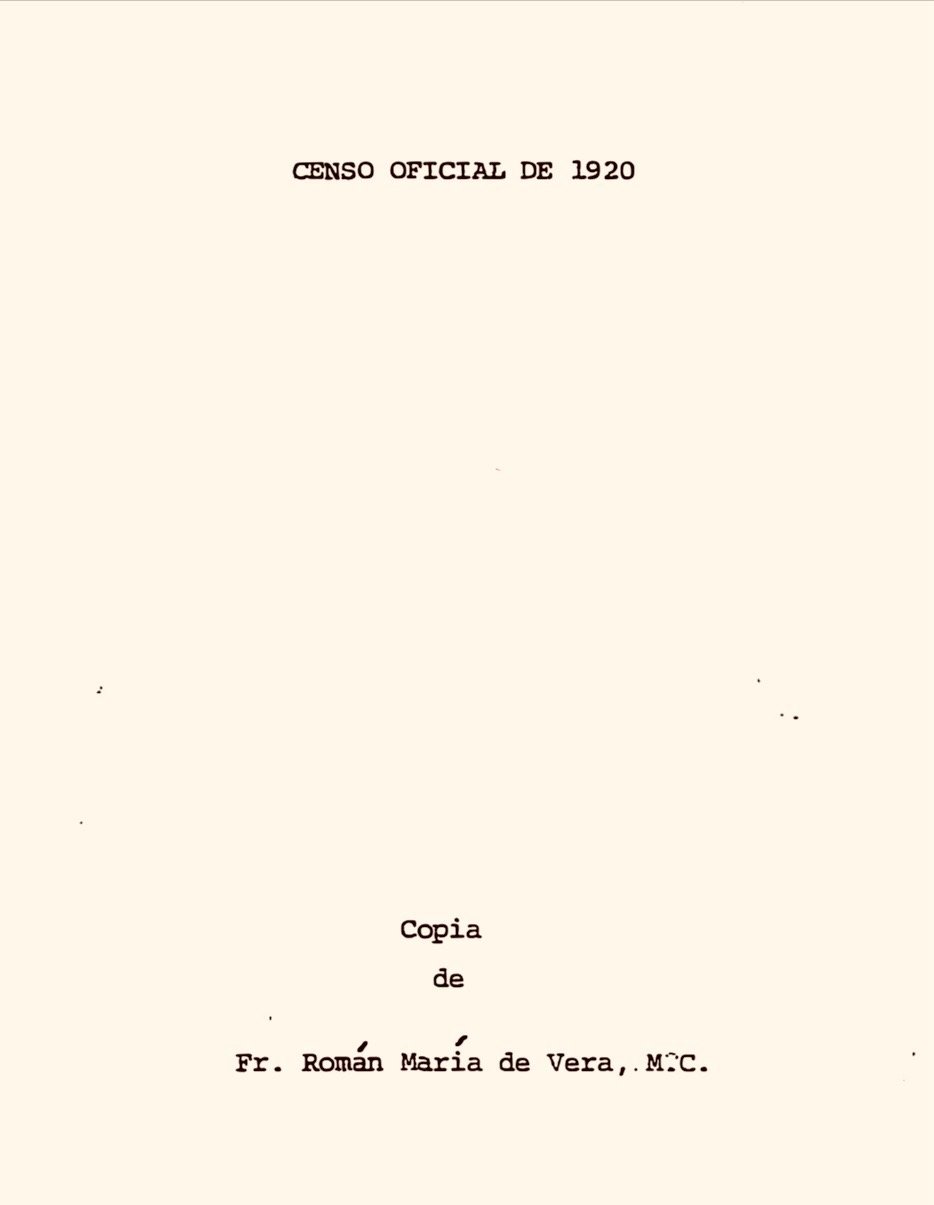 Transcribed 1920 Church Census of Guam