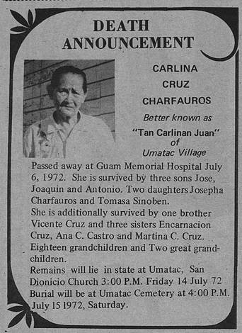 Carlina Cruz Charfauros PDN071972