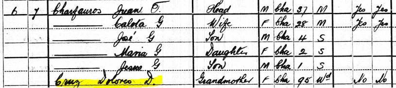 Dolores Diaz Cruz-1920-Census