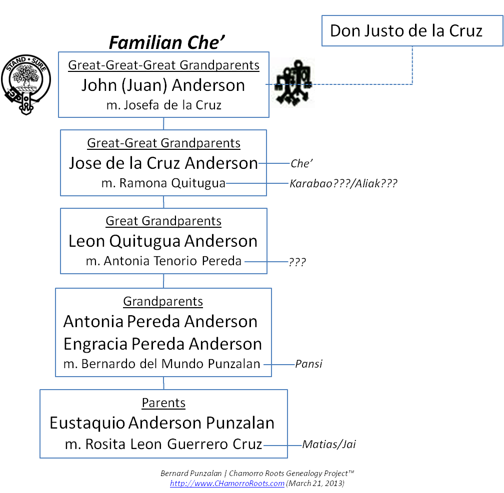 Paternal: Anderson-Cruz-Ancestral Chart