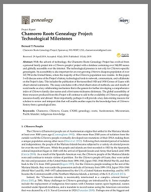 Chamorro Roots Genealogy Project: Technological Milestones