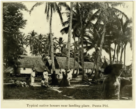 Typical native houses near landing place, Punta Piti.