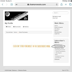 Store Purchases (Subscriber's Menu option)